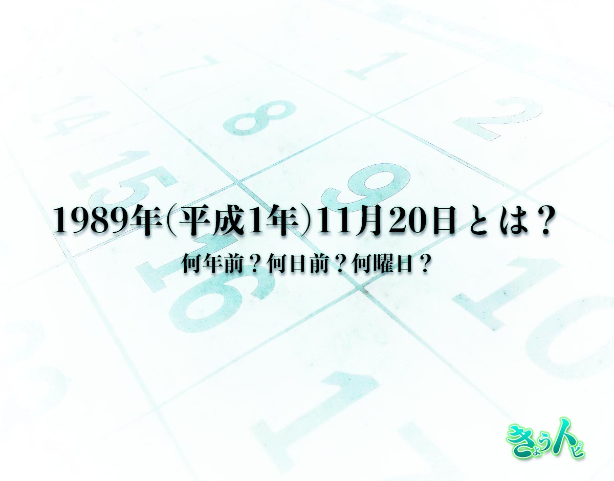 1989年(平成1年)11月20日とは？